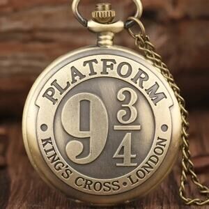 Harry Potter 9 3/4 Pocket Watch Kings Cross Train Hogwarts Express Christmas NEW